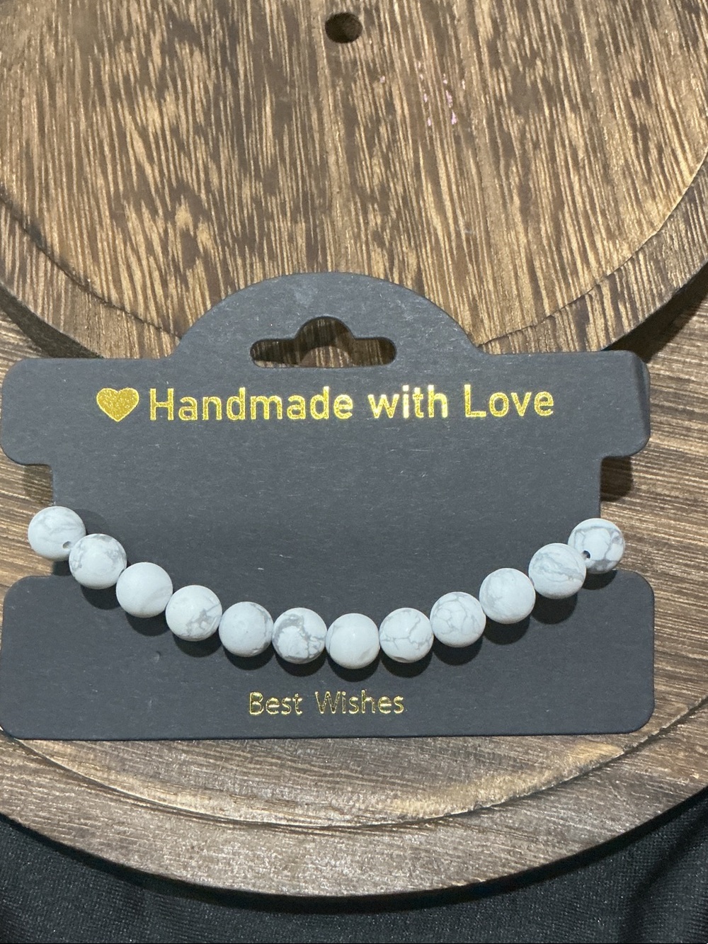 Handmade White Howlite Beaded Bracelet -